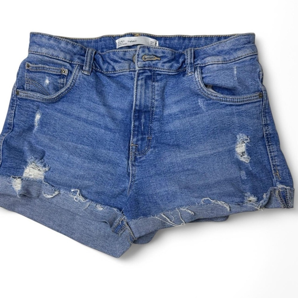 ZARA high-rise denim shorts